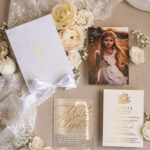 Eleganckie zaproszenia na Pierwszą Komunię dla Matki Chrzesnej i Rodziców Chrzestnych, Zaproszenie VIP dla Baci i Dziadka