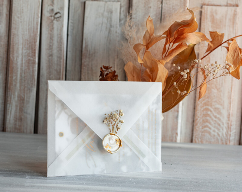 Eleganckie Złote zaproszenia ślubne ze zdjęciem - Zaproszenie na ślub z Waszym zdjęciem-5