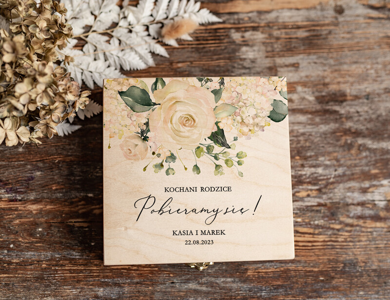 Zaproszenia ślubne dla Rodziców: Drewniana skrzyneczka ze zdjęciem jako wyjątkowy prezent-3