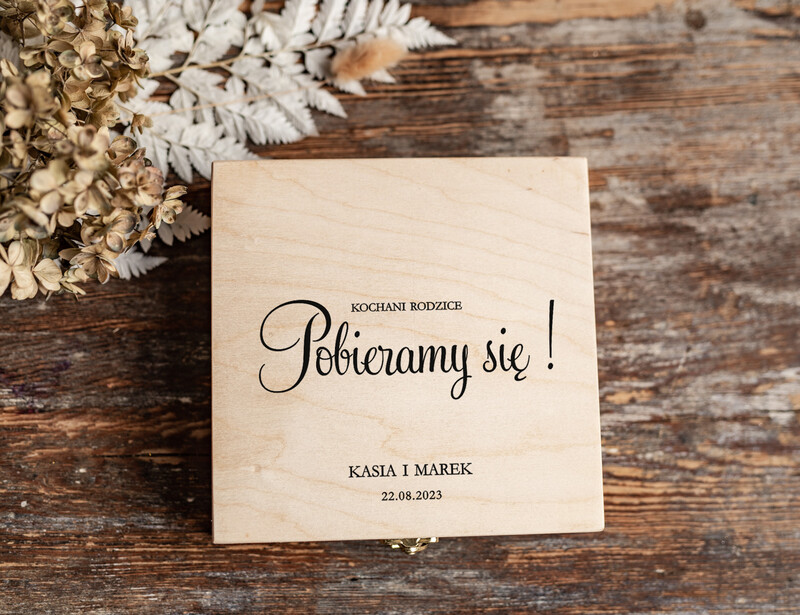 Zaproszenia ślubne dla Rodziców - Drewniane pudełko, pobieramy się!-3