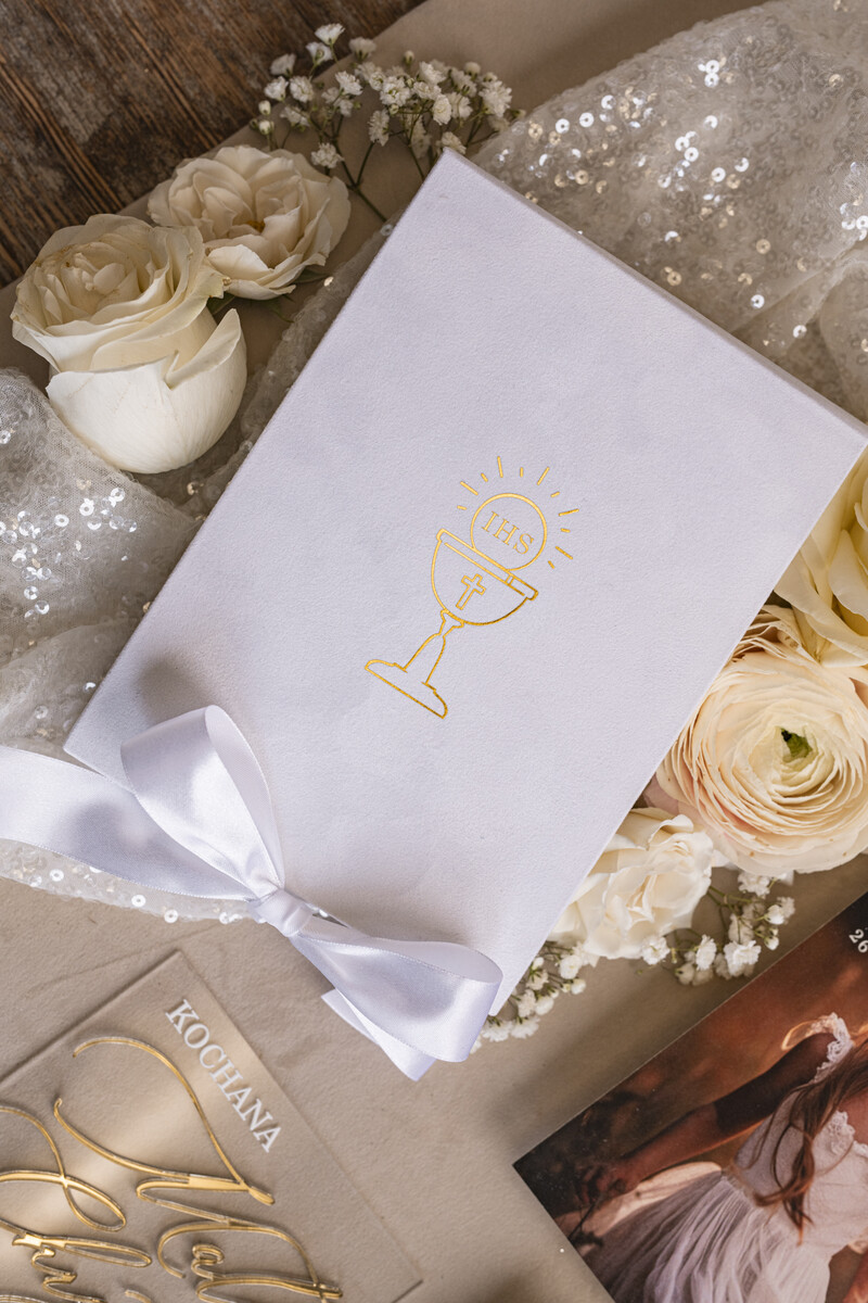 Eleganckie zaproszenia na Pierwszą Komunię dla Matki Chrzesnej i Rodziców Chrzestnych, Zaproszenie VIP dla Baci i Dziadka-1