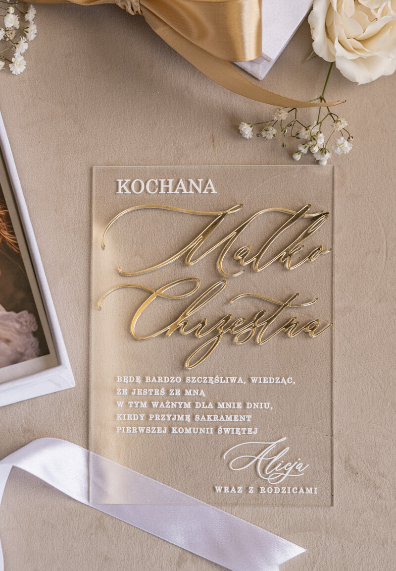 Eleganckie zaproszenia na Pierwszą Komunię dla Matki Chrzesnej i Rodziców Chrzestnych, Zaproszenie VIP dla Baci i Dziadka-5