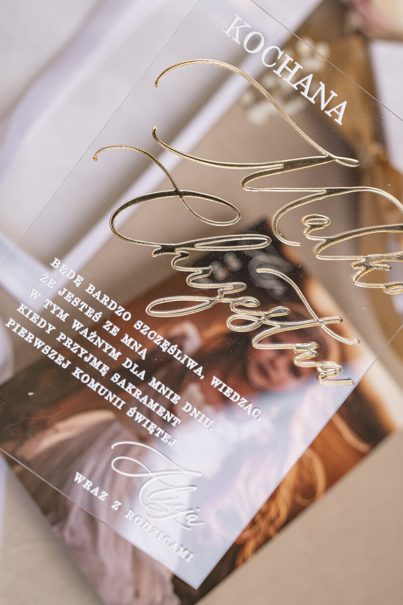 Eleganckie zaproszenia na Pierwszą Komunię dla Matki Chrzesnej i Rodziców Chrzestnych, Zaproszenie VIP dla Baci i Dziadka-8